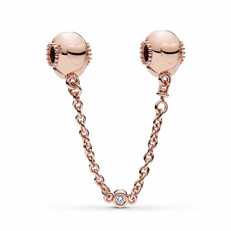 Pandora Australia Rose™ Embossed Hearts Safety Chain | NKGWCH459